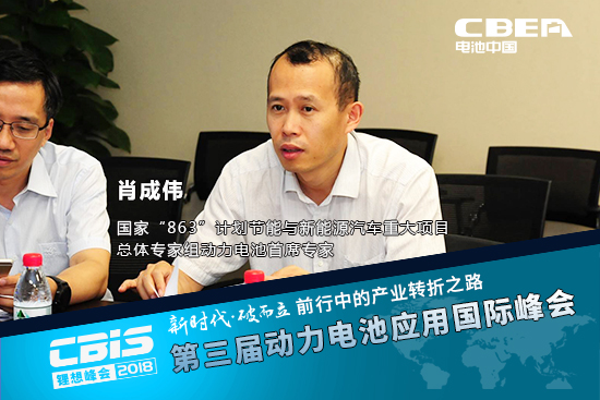 肖成偉，國家“863”計劃節能與新能源汽車重大項目總體專家組動力電池首席專家